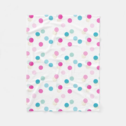 POLKA DOT hübsches Muster rosa Aqua-blaues Kinderz Fleecedecke (Vorderseite)