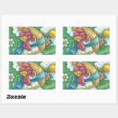 POLKA DOT HÜHNE, CHICKEN STICKERS RETangle, Sheet (Blatt)