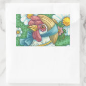 POLKA DOT HÜHNE, CHICKEN STICKERS RETangle, Sheet (Tasche)