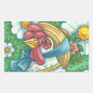 POLKA DOT HÜHNE, CHICKEN STICKERS RETangle, Sheet