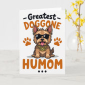 Polka Dot Hund Glückskarte Karte (Gelbe Blume)