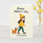 Polka Dot Hundemutter Karte (Gelbe Blume)