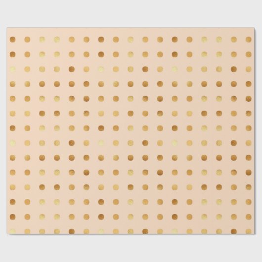 Polka Dot Imitats Gold Foil Blush Wrapping Paper Geschenkpapier (Flach)