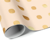 Polka Dot Imitats Gold Foil Blush Wrapping Paper Geschenkpapier (Rolleneckpunkt)