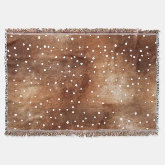 Polka-Dot in Coffee Brown und White (2) Decke (Vorderseite)
