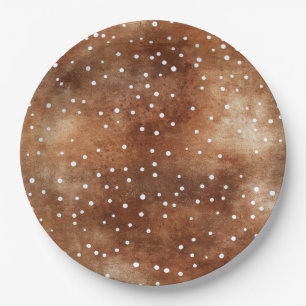 Polka-Dot in Coffee Brown und White (2) Pappteller