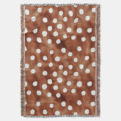 Polka-Dot in Coffee Brown und White Decke (Vorderseite Vertikal)