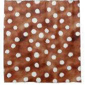 Polka-Dot in Coffee Brown und White Duschvorhang (Vorderseite)