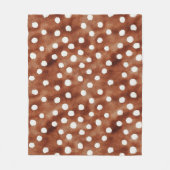 Polka-Dot in Coffee Brown und White Fleecedecke (Vorderseite)
