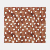 Polka-Dot in Coffee Brown und White Fleecedecke (Vorderseite (Horizontal))