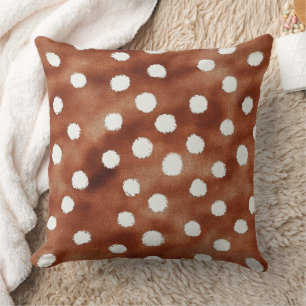 Polka-Dot in Coffee Brown und White Kissen