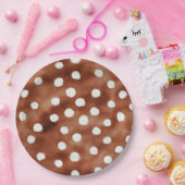 Polka-Dot in Coffee Brown und White Pappteller (Party)