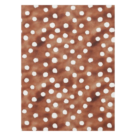 Polka-Dot in Coffee Brown und White Tischdecke (Vorderseite)