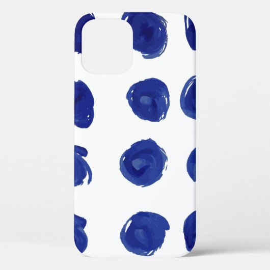 Polka dot, indigoblau Aquarell. Case-Mate iPhone Hülle (Rückseite)