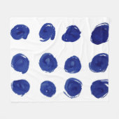 Polka dot, indigoblau Aquarell. Fleecedecke (Vorderseite (Horizontal))