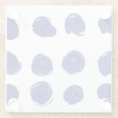 Polka dot, indigoblau Aquarell. Glasuntersetzer (Rückseite)