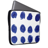 Polka dot, indigoblau Aquarell. Laptopschutzhülle (Vorne Rechts)