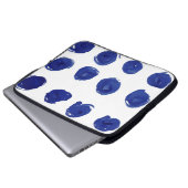 Polka dot, indigoblau Aquarell. Laptopschutzhülle (Vorne Knopf)