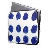 Polka dot, indigoblau Aquarell. Laptopschutzhülle (Vorderseite Links)