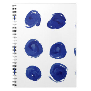 Polka dot, indigoblau Aquarell. Notizblock