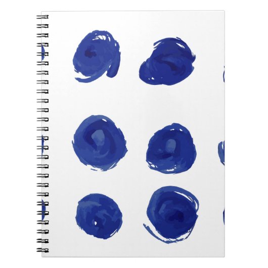 Polka dot, indigoblau Aquarell. Notizblock (Vorderseite)