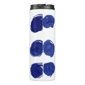 Polka dot, indigoblau Aquarell. Thermosbecher (Rückseite)