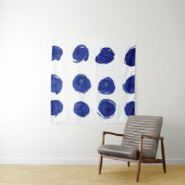 Polka dot, indigoblau Aquarell. Wandteppich (Beispiel)