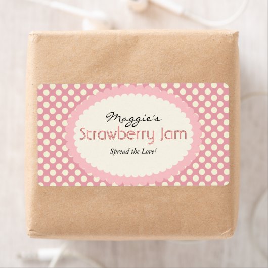 Polka Dot Jam Jar Labels, kundenspezifisch (Insitu)