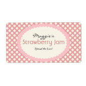 Polka Dot Jam Jar Labels, kundenspezifisch (Vorne)