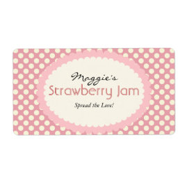 Polka Dot Jam Jar Labels, kundenspezifisch