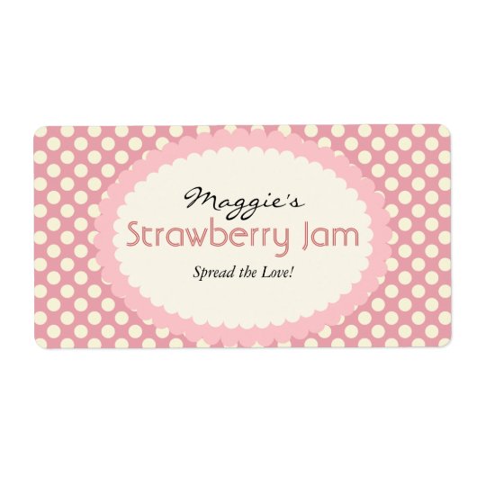 Polka Dot Jam Jar Labels, kundenspezifisch (Vorne)