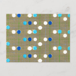 Polka Dot Japanisches Holzschnitt Textil Postkarte