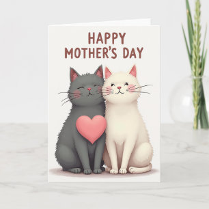 Polka Dot Katzen Muttertagskarte Karte