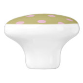 Polka Dot Keramik Knob (Gold und Pastellrosa) Keramikknauf (Seitenansicht)