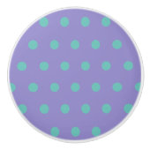 Polka Dot Keramik Knob (Lavender & Aqua) Keramikknauf (Vorderseite)