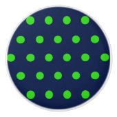 Polka Dot Keramik Knob (Navy Blue & Lime Green) Keramikknauf (Vorderseite)