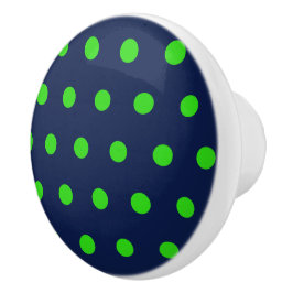Polka Dot Keramik Knob (Navy Blue & Lime Green) Keramikknauf