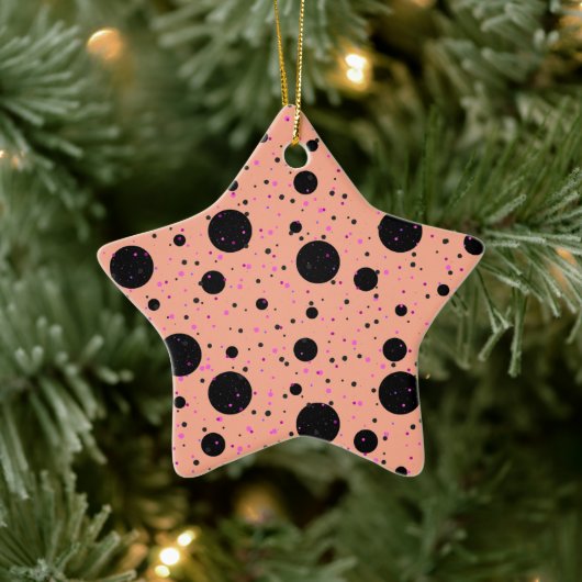 Polka Dot Keramik Star Ornament (Baum)