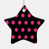 Polka Dot Keramik Star Ornament (Schwarz) (Vorne)