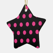 Polka Dot Keramik Star Ornament (Schwarz) (Links)