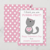 Polka Dot Kitty Cat Personalisiert Valentine's Car Postkarte (Vorne/Hinten)