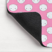 Polka Dot Kitty Pink und White Cat Gesicht Muster Mousepad (Ecke)
