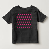 Polka-Dot-Kleinkind-T - Shirt (Schwarz & Neon Pink (Vorderseite)