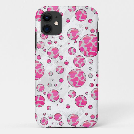 Polka Dot Kuh Rosa und Weiß Case-Mate iPhone Hülle (Rückseite)