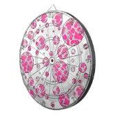 Polka Dot Kuh Rosa und Weiß Dartscheibe (Vorderseite rechts)