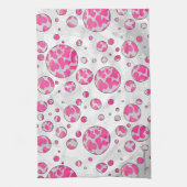 Polka Dot Kuh Rosa und Weiß Handtuch (Vertikal)