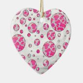 Polka Dot Kuh Rosa und Weiß Keramikornament (Rechts)