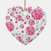 Polka Dot Kuh Rosa und Weiß Keramikornament (Hinten)