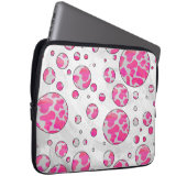 Polka Dot Kuh Rosa und Weiß Laptopschutzhülle (Vorne Rechts)