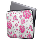 Polka Dot Kuh Rosa und Weiß Laptopschutzhülle (Vorderseite Links)